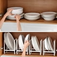 thumbnail image 4 of 1 Piece Plate Organizer Cabinet Metal Plate Holder Multifunctional Plate Holder White (S), 4 of 5
