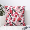 thumbnail image 4 of Fuzoiu Makeup Print Square Pillow Cover,Hidden Zipper Design,Luxury Square Pillow Case, Throw Pillow,Couch Cushion-20"x20", 4 of 7