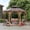 Brown, variant on SUNJOY Ion Collection 13 x 13 ft. Cedar Framed Octagon Wood Gazebo with Brown Double Tiered Steel Hardtop Roof and Ceiling Hook for Garden, Backyard Shade