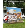 thumbnail image 3 of 4th of July RV Awning Sun Shade Screen 9'X7' Bald Eagle Horse Carriage Mesh Sunscreen American Village Scene Awning Shade Screen with Zipper UV Blocker Completed Kits for RV Motorhome Camper, 3 of 7