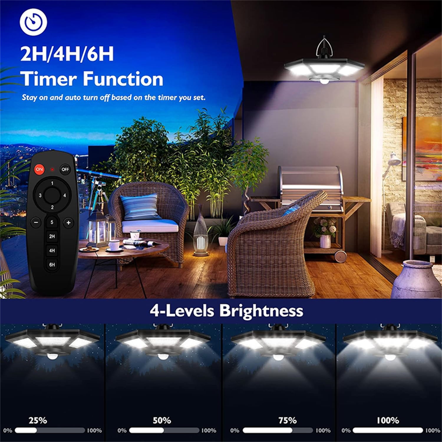 Solar Shed Lights, Solar Pendant Light Indoor Outdoor, 50000 LM Solar Indoor Lights Motion Sensor with Remote Control for Shed Barn Gazebo Garage Home