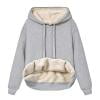 thumbnail image 1 of Hauts à Manches Longues pour Femmes Sweat à Capuche d'Hiver Chaud en Peluche avec Poche, 1 of 5