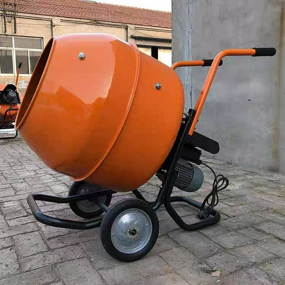 5 CUFT (150L) Portable Cement Mixer, 1/2 HP Electric Motor, 115V Wheelbarrow Design with 10" Wheels, CSA Certified for Concrete, Mortar, and Stucco Mixing