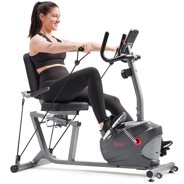 Sunny Health & Fitness Performance Interactive Series Recumbent Exercise Bike with Exclusive SunnyFit® App Enhanced Bluetooth Connectivity - SF-RB420031