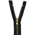 thumbnail image 2 of Black 28" Brass Open Chap Zipper YKK #10, 2 of 3