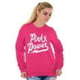 thumbnail image 3 of Pink Ribbon Power Breast Cancer Aware Women Crewneck Sweatshirt Brisco Brands S, 3 of 6