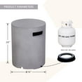thumbnail image 6 of Afterglow 16" Propane Tank Cover Table, Round Tank Container Fits Standard 20 lb Cylinder Bottle Storage Box Hideaway Table, Gas Tank Holder for Outdoor Gas Fire Pits, Gray, 6 of 8