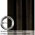 thumbnail image 3 of SMILETIME Brown 52 X 90in Velvet Curtains with Grommet, Thermal Insulated Soft Privacy Noise Reducing Light-filtering Velvet Drapes for Living Room, 2 Panels, 3 of 7