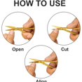 thumbnail image 6 of Scissors, Professional Stainless Steel Curved Cuticle Sharp Dead Skin Scissors Pointed for Trimming Eyebrows, Nose Hair, Manicure, Finger & Toe Care, Titanium Gold, 6 of 6