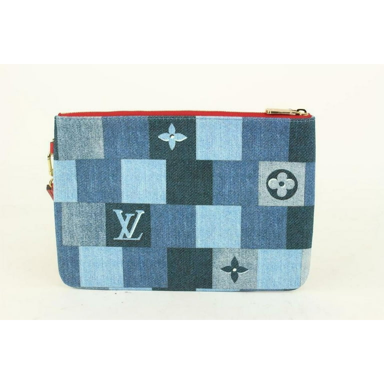 Louis Vuitton Blue Denim City Pouch Wristlet Bag 1012lv46W, Women's, Size: One Size