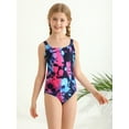 thumbnail image 3 of BULLPIANO 7-13 Years Girls Swimsuit Sport Athletic One Piece Swimsuit Tie Dye Bathing Suit Quick Dry Beach Swimwear, 3 of 9