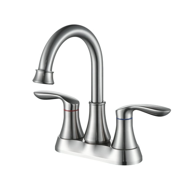 Commercial 2 Handle Brushed Nickel Bathroom Sink Faucet Swivel Spout Lavatory Vanity Faucets With Pop Up Drain And Water Supply Lines Black Com - Bathroom Vanity Faucet Supply Line Commercial 2 Handle Brushed Nickel Bathroom Sink Faucet Swivel Spout Lavatory Vanity Faucets With Pop Up Drain And Water Supply Lines Black Com - Bathroom Vanity Faucet Supply Line