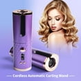 thumbnail image 2 of Automatic Curling Iron, Hair Curling Iron for Hair Styling, Cordless Auto Hair Curler, with 6 Temps and Timers, Auto Shut-Off, Fast Heating, Rechargeable Cordless Hair Curler 1 (Purple), 2 of 12