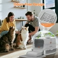 thumbnail image 5 of Lohoms Stainless Steel Litter Box with Lid, XL Extra Large Enclosed Cat Litter Box for Big Cats 110° Flip Cover, Front & Top Dual Entry, High Sided Litter Box & Pedal & Scoop, Anti-Leakage, 5 of 11