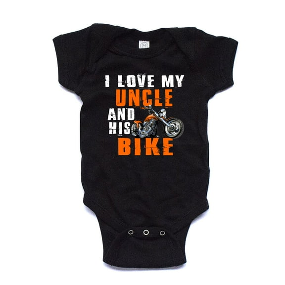 NanyCraft's I Love my Uncle and his Bike Baby Bodysuit
