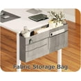 thumbnail image 6 of Computer Desk, 54 inch Office Desk with Storage Bag, Writing Work Desk with Charging Station Outlets Built-in for Home Office, Study, Large Legroom, Metal Frame, White, 6 of 14