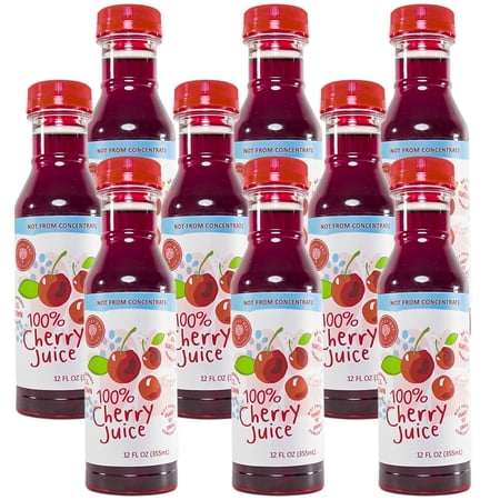 Cherry Bay Orchards Montmorency Tart Cherry Juice - (9 pack - 12 oz Bottles) - 100% Domestic, All Natural Ingredients, No Added Sugar, Gluten-Free, GMO Free - 100% Vegetarian and Vegan