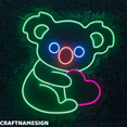 thumbnail image 2 of Craftnamesign Kaola Neon Sign, Bedroom Led Light Wall Art, Kids Zone Wall Decor, 2 of 4