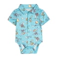 thumbnail image 2 of Disney Toy Story Baby Boy or Girl Short Sleeve Button-Down Bodysuit and Shorts Set Light Blue/Pale Yellow Toy Story, 2 of 4