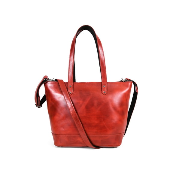 Leather Tote Bag for Women, Currant