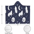 thumbnail image 3 of Wearable Blanket,Celestial Wolf Halloween Pattern Hooded Wearable Sherpa Blanket for Adults & Teens,Winter Poncho Shawl Wrap Cape Thick Warm,50"x60", 3 of 5