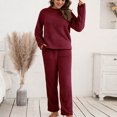 thumbnail image 4 of JGTDBPO Pajamas Loungewear Set For Women Soft Comfy Fleece Pjs Pullover Blouse Long Pants Loose Plush Sleepwear Fuzzy Loungewear For Winter, 4 of 9