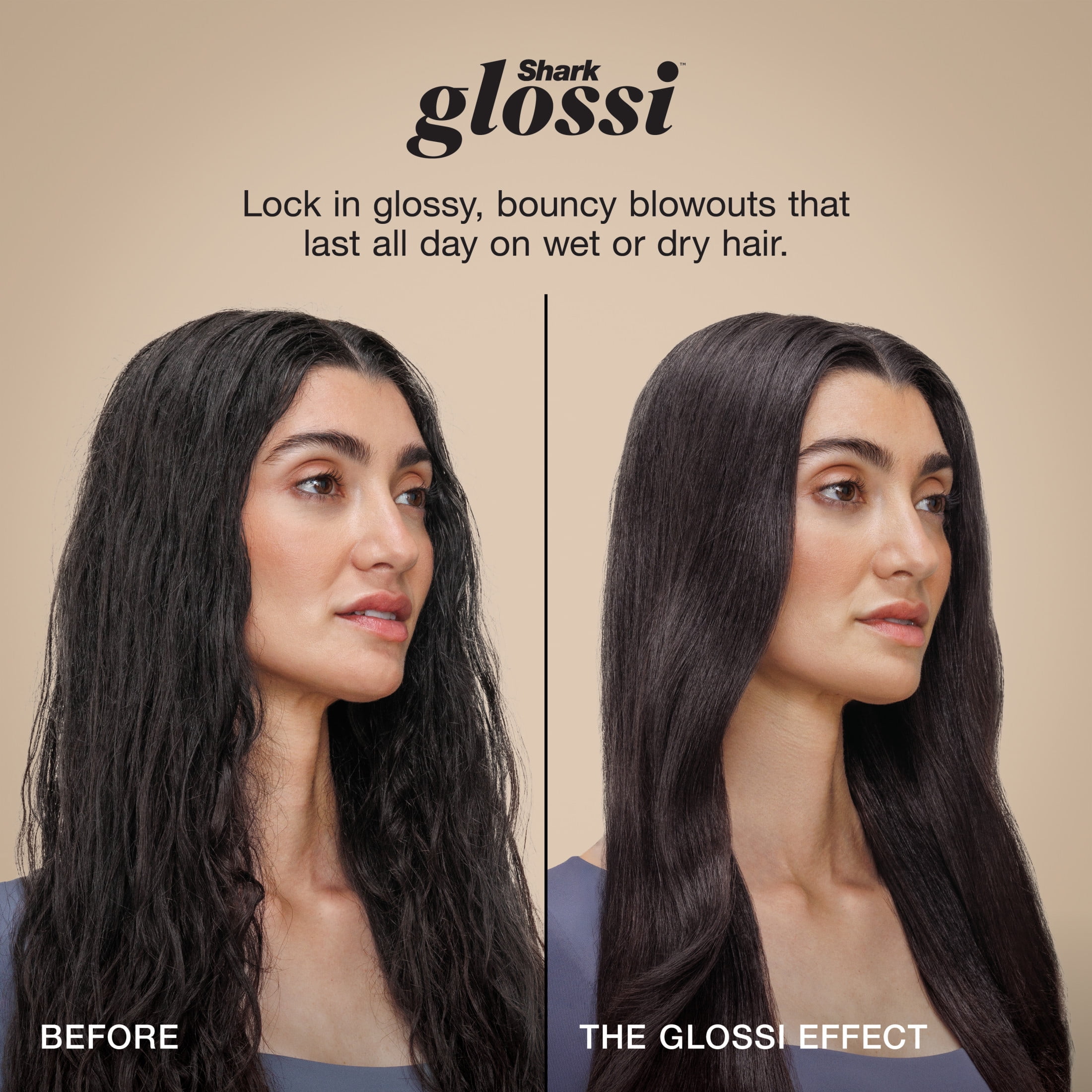 Shark Glossi 2-in-1 Hair Styling Tool & Air Glosser, Hot Tool, Heat Controlled, Blow Dryer, HT302GD Gold