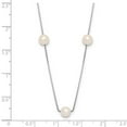 thumbnail image 4 of Primal Gold 14 Karat White Gold 5-6mm Round White Freshwater Cultured Pearl 9-Station Necklace, 4 of 5