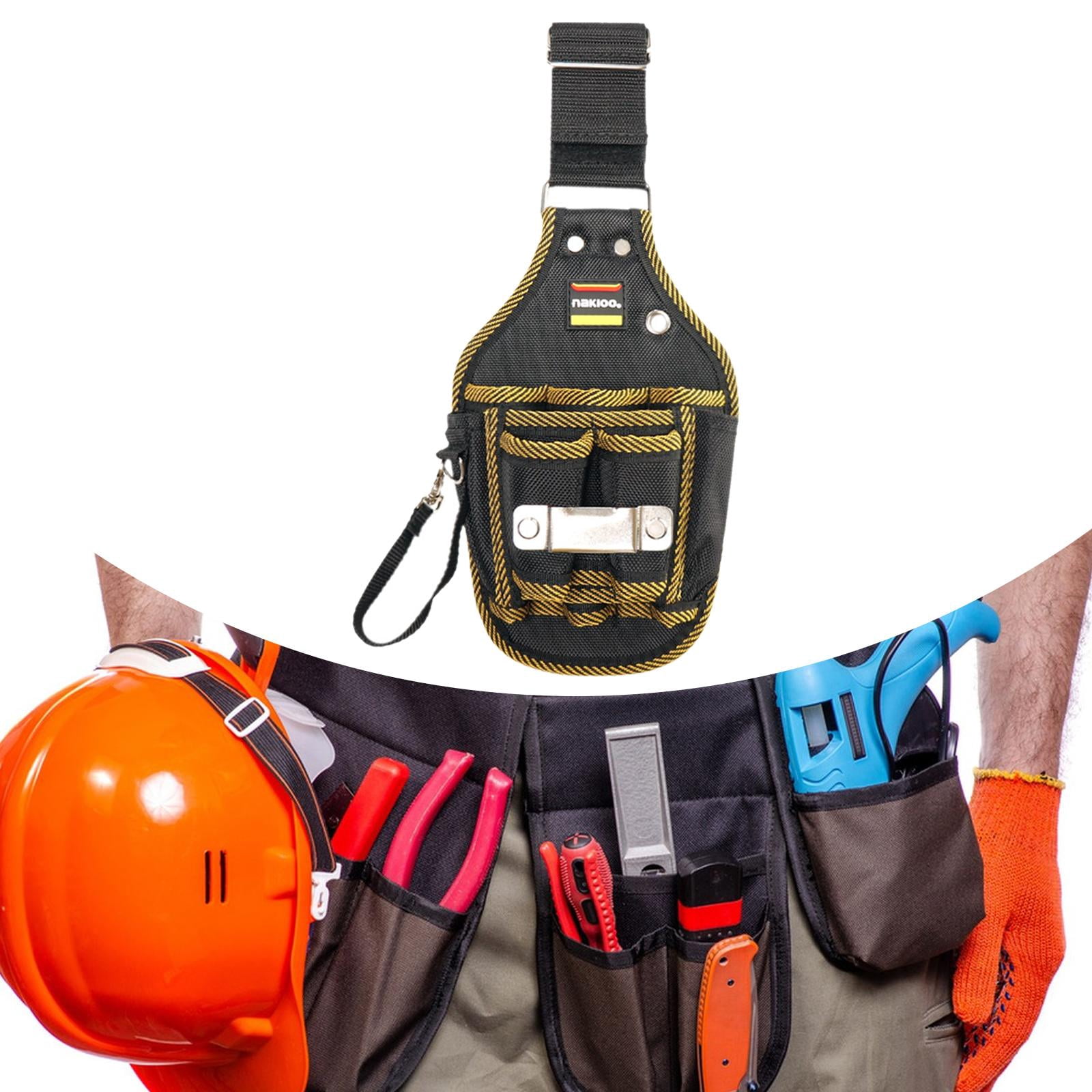 figatia Tool Belt Electrician Pouch Oxford Cloth Multifunction Waterproof Hardware Bag Open Tool Pouch for Roofer Plumbers Carpenters