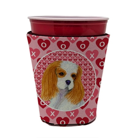 

Caroline s Treasures SS4527RSC Cavalier Spaniel Hearts Love and Valentine s Day Red Cup Hugger Red Cup multicolor