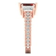 thumbnail image 3 of 3.61 ct Emerald Cut Natural Garnet 3 Stone 18K Rose Gold Womens Engagement Ring, 3 of 6