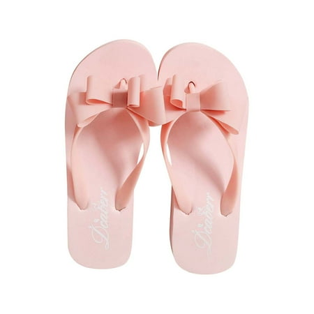

Staron Summer Ladies Bowknot Flip Flops Casual Flip Flops High Heel Beach Shoes