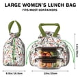 thumbnail image 5 of Pioneer Flower Floral Print Pattern Drawstring Lunch Bag Women - Drawstring Lunch Bag Insulated for Work Office - Stain-Resistant Large Lunchbags for Women with Multi-Pockets, 5 of 6