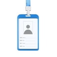 thumbnail image 3 of 10 Pack Badge Holder with Cruise Lanyards and Id Tag,  Clear Waterproof Id Card Holder with Solid Color Neck Lanyard Strap, Blue Lanyard Wide 0.59 Inch (1.5cm), 3 of 5