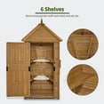 thumbnail image 5 of MCombo Large Storage Shed with Lockable Door and 6 Shelves, Outside Tall Tool Wooden Cabinet with Double Foldable Tables for Patio Yard Lawn 2645, 5 of 8