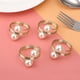 thumbnail image 4 of Juego de 6 servilleteros con cuentas, decoración de mesa para fiestas, servilletero dorado, diámetro de 4 cm, servilletero con hebilla de perla para cena de boda navideña, 4 of 5