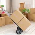thumbnail image 3 of PartyKindom Portable Black Foldable Hand Truck with Strong Frame and Smooth Wheels for Cargo and Grocery Transport, 3 of 14