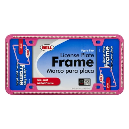 Bell Pearls Pink License Plate Frame, 1.0 CT