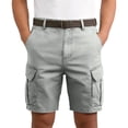 thumbnail image 2 of Men's Stretch Cargo Shorts Elastic Waistband Drawstring Shorts Pants Casual Lightweight Summer Hiking Outdoor Big & Tall Cargo Short Multi-Pocket Quick Dry Bottom,Gray L, 2 of 5