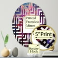 thumbnail image 3 of Designart "Kabbalah's Colorful Kaleidoscope in Judaism I" Judaism Maze Round Wall Mirror - Spiritual Oval Printed Decorative Mirror - Multiple Color Options, 3 of 5