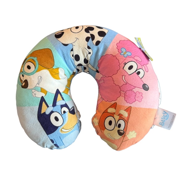 Bluey by Bluey Travel U-Shaped Fleece Neck Pillow, Multicolor, 1