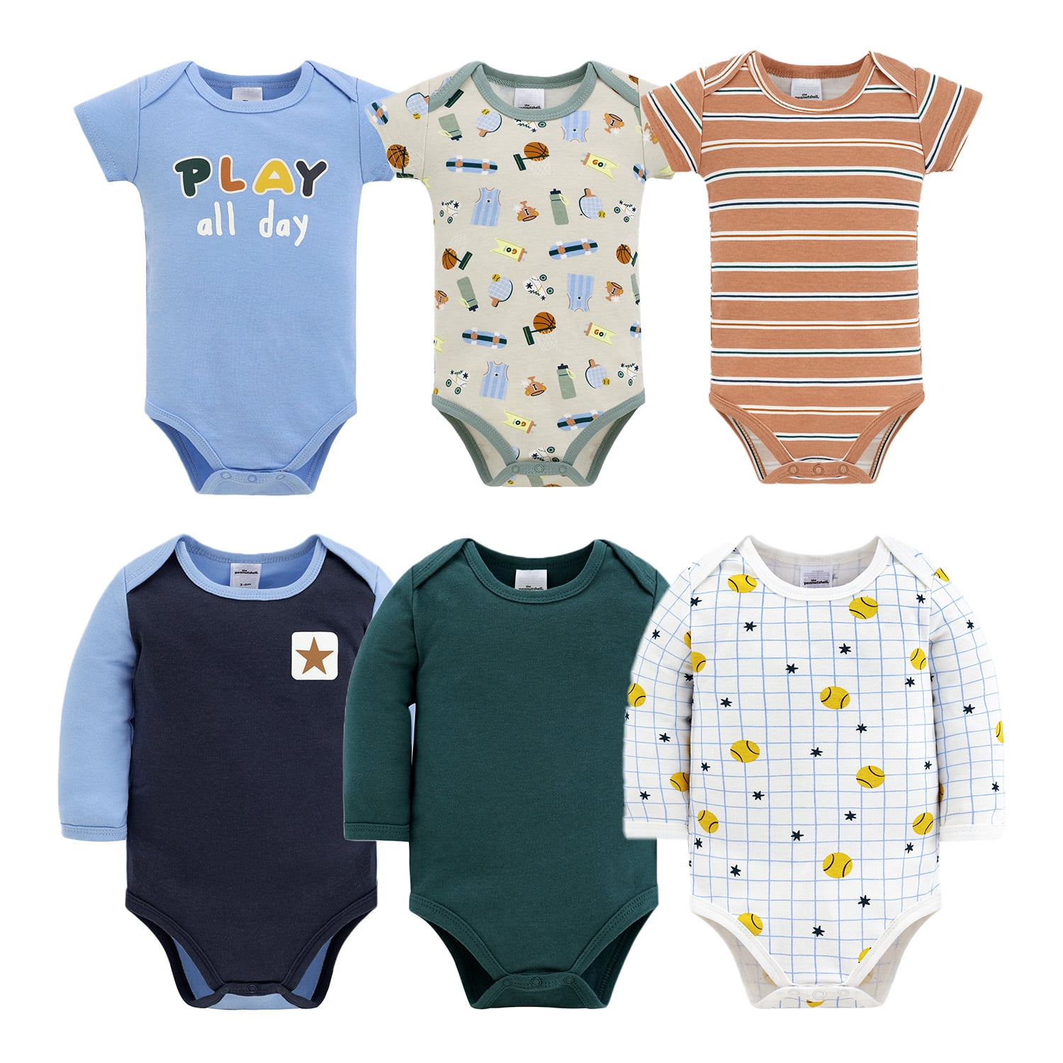 The Peanutshell Baby Boy Clothes, Good Sport Baby Clothes Set with Baby Socks and Bibs, 0-3 Months, 23-Piece