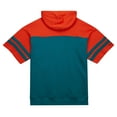 thumbnail image 3 of Men's Mitchell & Ness Aqua Miami Dolphins  Off Field Vintage Logo Short Sleeve Pullover Hoodie, 3 of 4