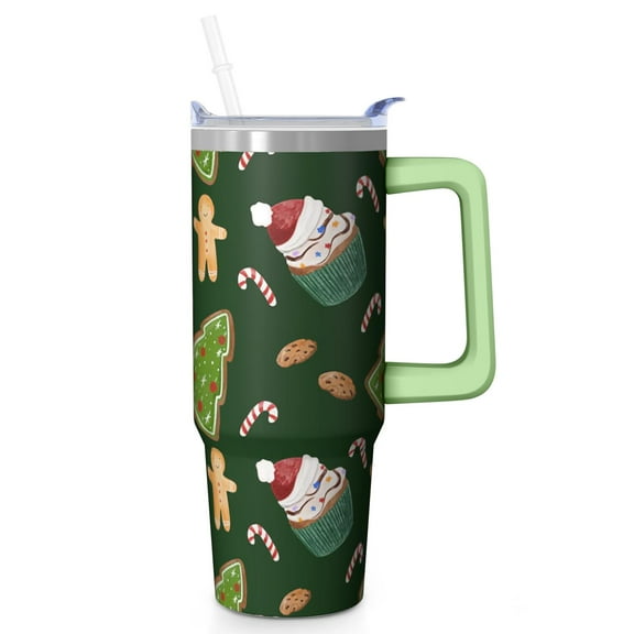 30oz Christmas Tree Tumbler with Lid Straw Stainless Steel Double Wall Insulated Cup Gifts for Women Men Holiday