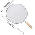 thumbnail image 2 of Stainless Steel Frying Pan Splatter Guard Fine Mesh Kitchen Cooking Oil Proof Protective Cover with Ergonomic Wood Handle, 2 of 3