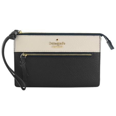 Kate Spade Jackson Street Lancey Black/Soft Porcelain wristlet PWRU5689-179