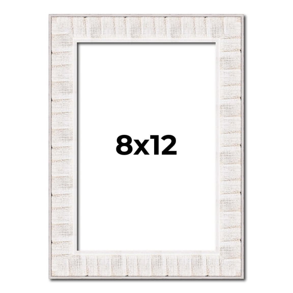 8x12 Frame White Sonoma Rustic Wood Picture Frame | 1.5 Inch Moulding Width | Complete with UV