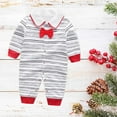 thumbnail image 4 of Coerni Baby Boys Bow Long Sleeve Outsie Bodysuit Banquet Wedding Jumpsuit Clothes Mint Romper, 4 of 8