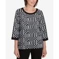 thumbnail image 4 of Alfred Dunner Womens  Houndstooth Textured Top, 4 of 6