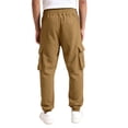 thumbnail image 6 of Dwellite Mens Sweatpants Drawstring Elastic Waist Cargo Joggers with Pockets Casual Fashion Solid Color Sweat Pants Camel 3XL, 6 of 9